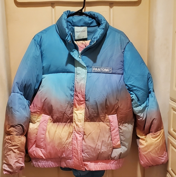Colorful Gradient Puffer Jacket and Pants Set Size XL/0X Pantone X Forever 21 - Picture 2 of 6